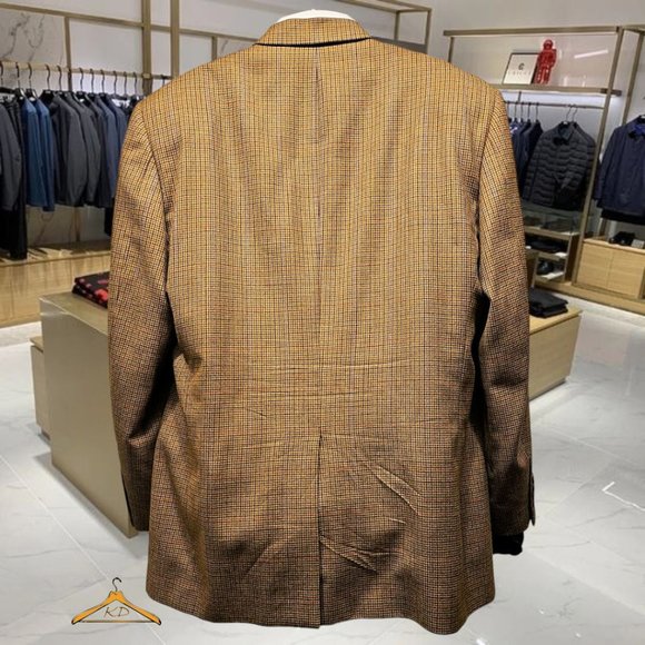 Brooks Brothers Sport Coat - 48L, Wool/Cashmere, Tan Houndstooth Plaid, EUC - Picture 3 of 12